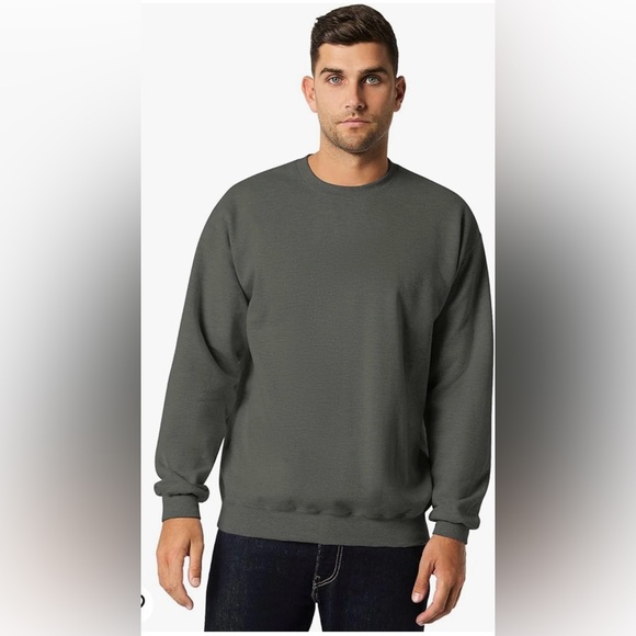 NWOT Gildan Unisex Softstyle Adult Long Sleeve Crewneck Sweatshirt Grey 2XL - Picture 1 of 8